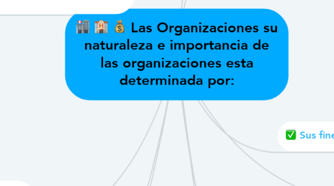 Mind Map: Las Organizaciones su naturaleza e importancia de las organizaciones esta determinada por: