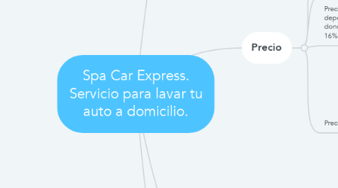 Mind Map: Spa Car Express. Servicio para lavar tu auto a domicilio.