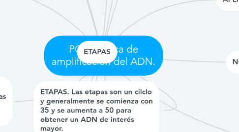 PCR Técnica de amplificación del ADN MindMeister Mapa Mental