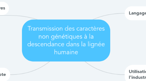 Mind Map: Transmission des caractères non génétiques à la descendance dans la lignée humaine