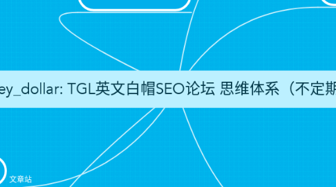 Mind Map: TGL英文白帽SEO论坛 思维体系（不定期更新）