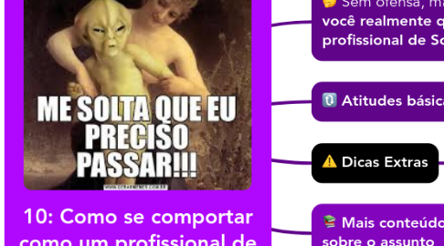 Mind Map: 10: Como se comportar como um profissional de Social Media